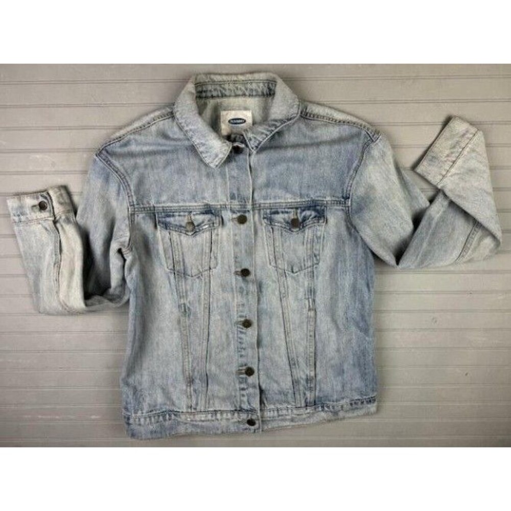 Old Navy Size M Womens Denim Jean Jacket Bomber Light Wash Cotton